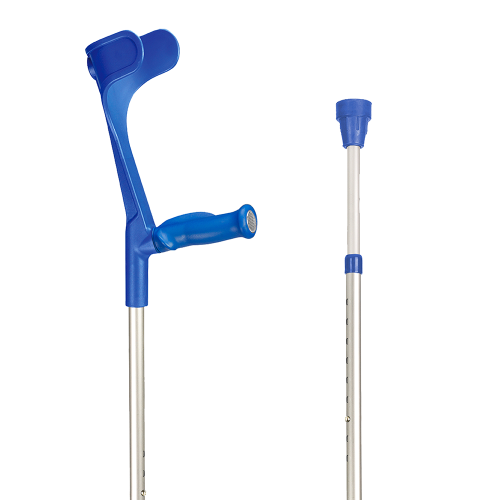 Krücken Alu/Blau anatomischer Softgriff